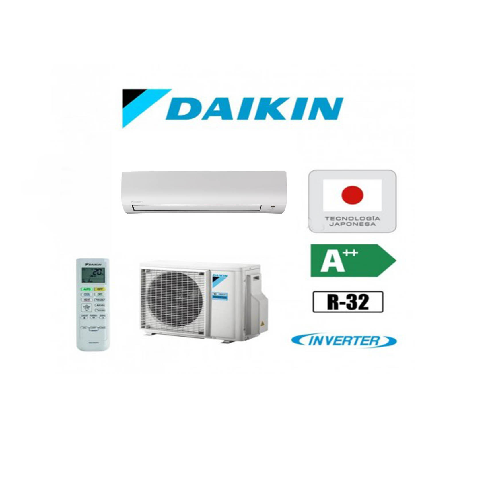 Aire acondicionado Split de la marca Daikin y modelo TXP20M con tecnologia Inverter y gas R22 con A++ eficiencia energetica